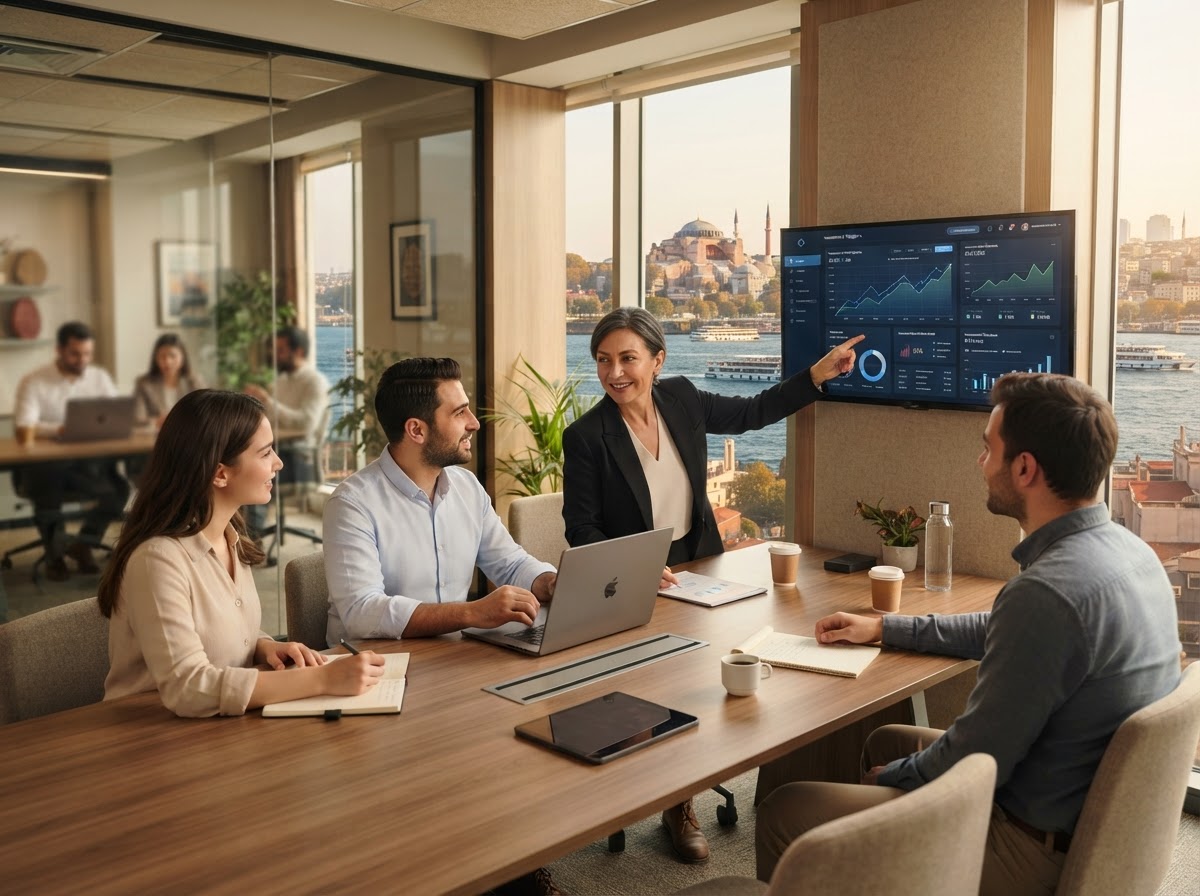 Baykar Investment Program ofis ortamında analiz çalışması